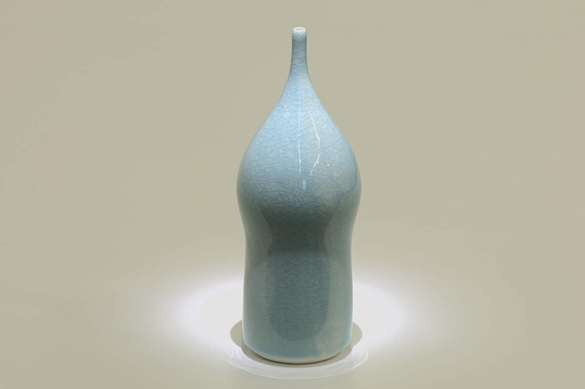 Blue Ice Crackle Vase