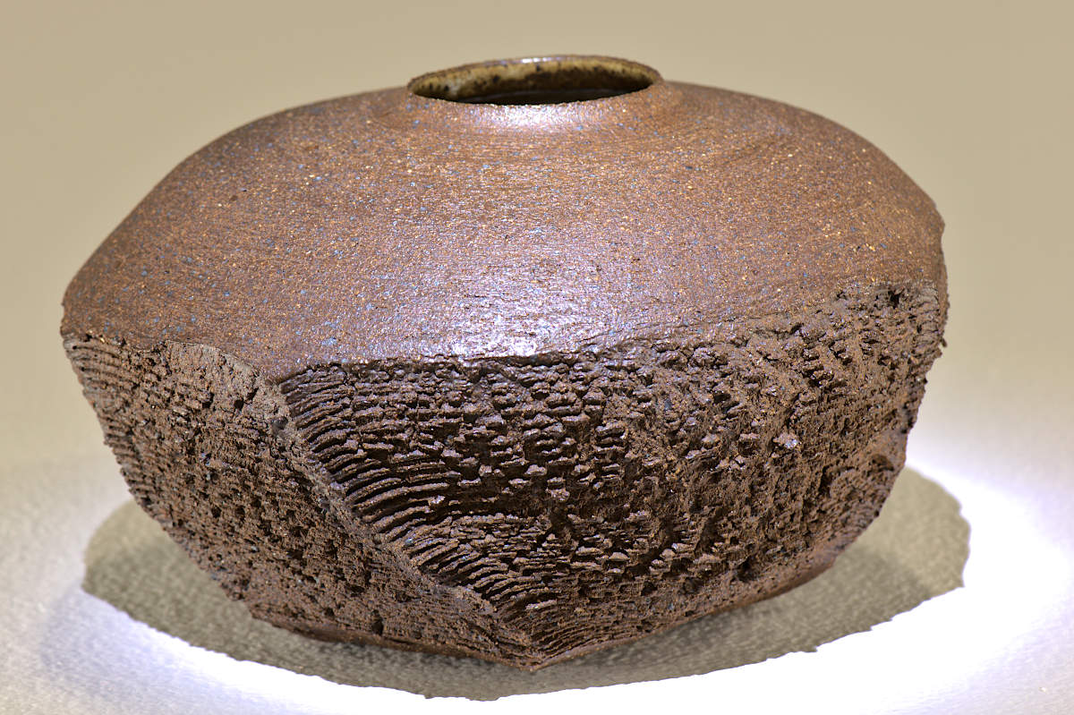 Faceted Textured Spherical Vase 8