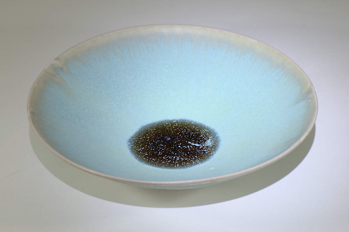 Porcelain Bowl Blue Matte Crystalline Glaze
