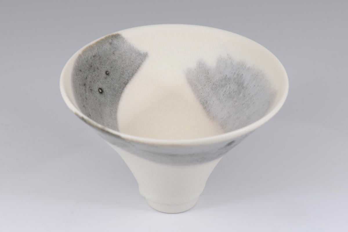 Cone Cup with Grey-Purple Brushwork