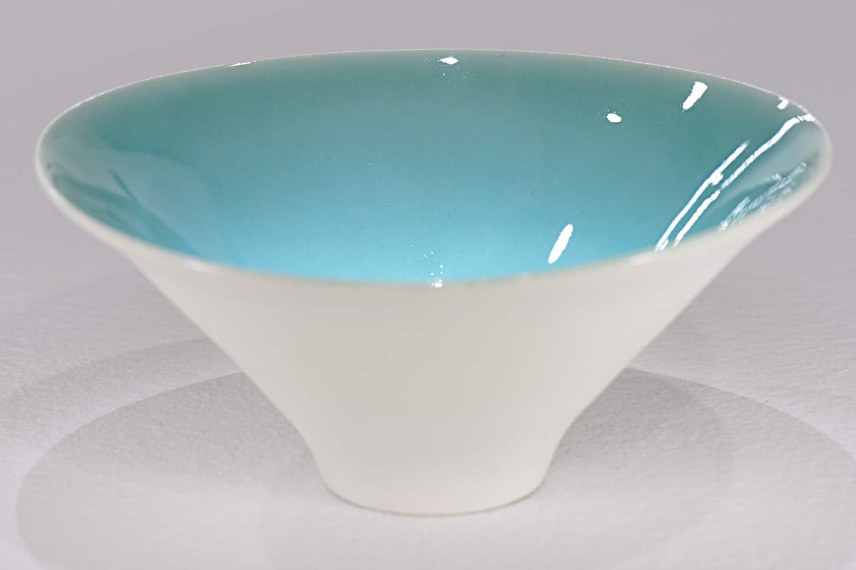 Porcelain Bowl Teal Glaze